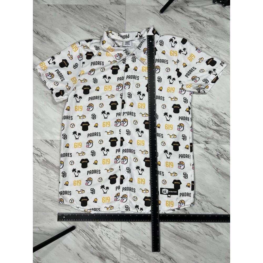 San Diego Padres 619 All Over Print Button Shirt Mens L Jack in the Box #8